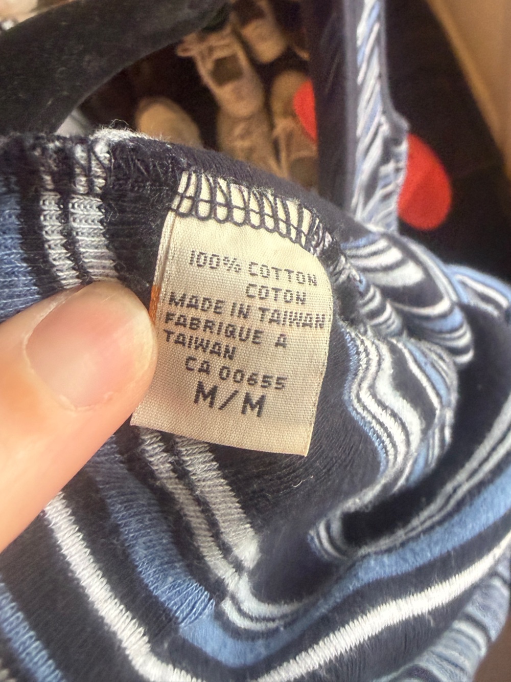 90s vintage Sleeveless Striped Maxi Dress - Navy/Gray - Picture 8 of 15